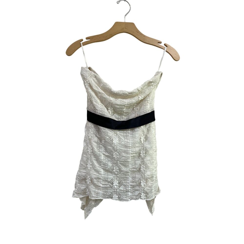 Vintage Y2K Egan Lace Strapless Beige Fairycore Top Size Large